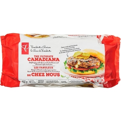 President's Choice The Ultimate Canadiana Burger 852 g, $2.35/100g
