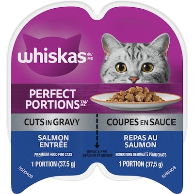 Whiskas Perfect Portions Salmon Cuts in Gravy Adult Wet Cat Food 75 g, $2.25/100g