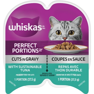 Whiskas Repas au thon PERFECT PORTIONS coupes en sauce 75 g, 2,00 $/100g