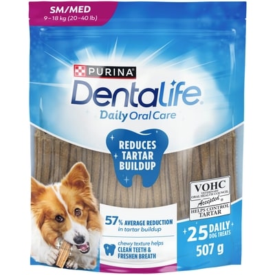Purina DentaLife Daily Oral Care Small/Medium Breeds, Dog Treats 507 g, $1.87/100g