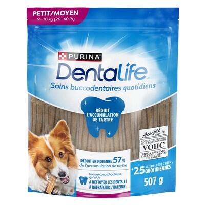 Purina DentaLife Races Petites et Moyennes, Gâteries pour la Dentition des Chiens 507 g 507 g, 1,87 $/100g