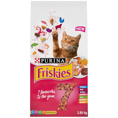 Purina Friskies 7, Nourriture Sèche pour Chats 2.86 kg, 0,59 $/100g