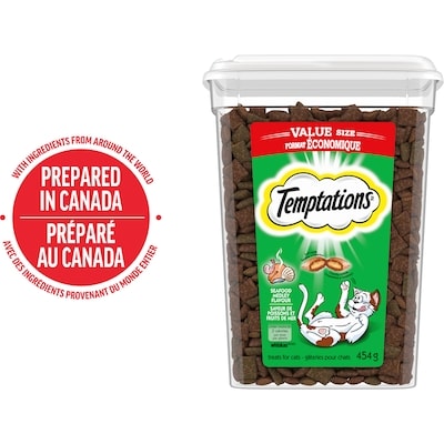 Temptations Gâteries pour chats adultes saveur de poissons et fruits de mer 454 g, 1,32 $/100g
