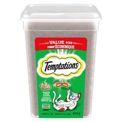 Temptations Gâteries pour chats saveur de poissons et fruits de mer en format économique, contenant de 454 g 454 g, 1,76 $/100g