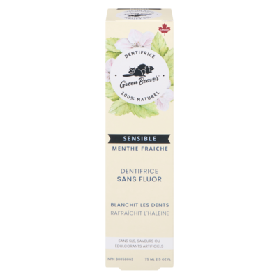 Green Beaver Jr Dentifrice Sensibilité, menthe 75 ml, 9,33 $/100ml