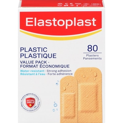 Elastoplast 360 Care-Guard Plastic Strip Family Pack, Assorted Sizes 80 ea, $0.10/1ea