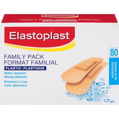 Elastoplast 360° Care-Guard Pansement Plastique Format Familial 80 Tailles Assorties 80 ea, 0,10 $/1ch