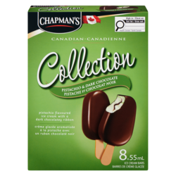 Chapman’s Collection canadienne barre de crème glacée à la pistache et chocolat noir 8x55.0 ml, 0,91 $/100ml
