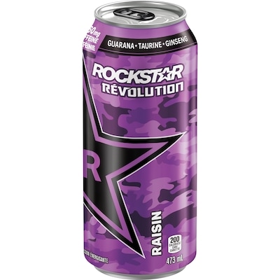 Rockstar Boisson énergisante Révolution Raisin 473 ml, 0,84 $/100ml
