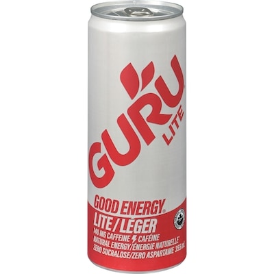 Guru Energy Drink, Light     355 ml, $0.85/100ml