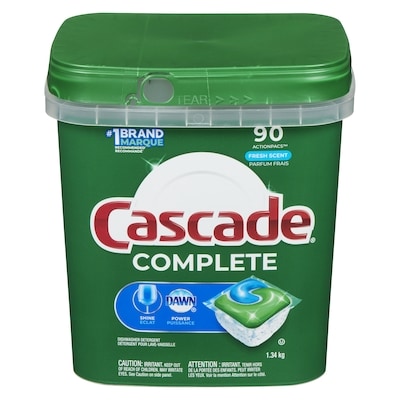 Cascade Complete Dishwasher Detergent, Fresh Scent 90 ea, $0.22/1ea