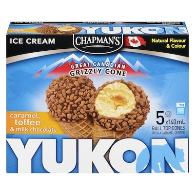 Chapmans Yukon Grizzly Ice Cream Cone Caramel, Toffee & Milk Chocolate 5x140.0 ml, $0.71/100ml