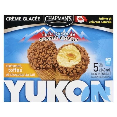 Yukon grizzli cornet grizzli caramel, toffee et chocolat au lait