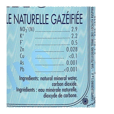 Eau minérale pétillante gazéifiée