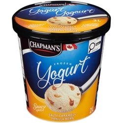 Chapmans Frozen Yogurt Saucy Spots Salty Caramel & Vanilla Bean 2 l, $0.25/100ml