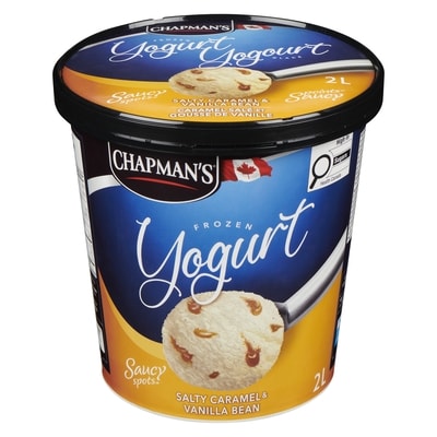 Chapmans Frozen Yogurt Saucy Spots Salty Caramel & Vanilla Bean 2 l, $0.35/100ml