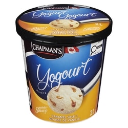 Chapman’s Yogurt glacé points saucy caramel salé et gousse de vanille 2 l, 0,30 $/100ml
