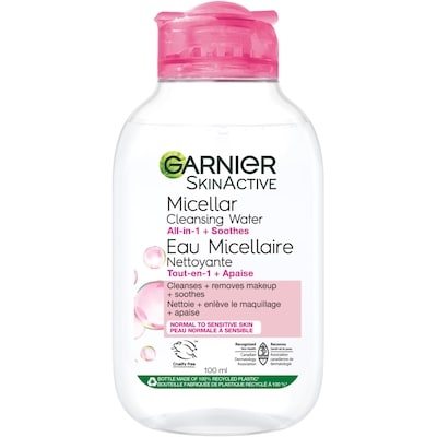 Garnier Eau micellaire nettoyante SkinActive tout-en-1, démaquillant et nettoyant 100 ml, 4,29 $/100ml