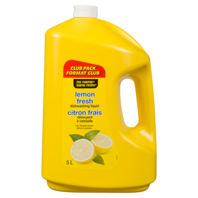 No Name Lemon Fresh Dishwashing Liquid, Club Pack 5 l, $0.22/100ml