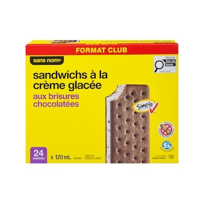 Chocolate Chip Ice Cream Sandwiches Club Size
