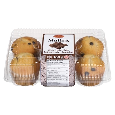 Villa Di Manno Di Manno Bakery Chocolate Chip Muffins 360 g, $0.69/100g