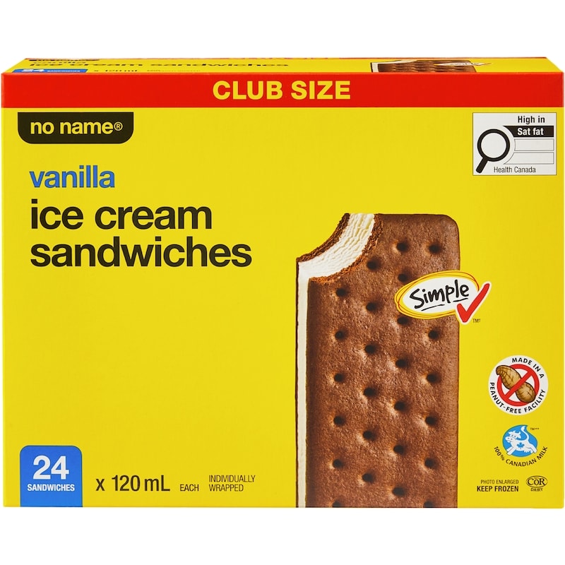 Vanilla Ice Cream Sandwiches Club Size
