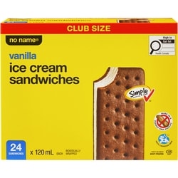 Sans Nom Sandwichs à la crème glacée, vanille 24x120.0 ml, 0,35 $/100ml