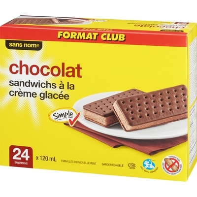 Sandwichs à la crème glacée au chocolat, format club