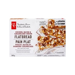 President's Choice Chicken, Bacon and Caramelized Onion Flatbread 340 g, $1.32/100g