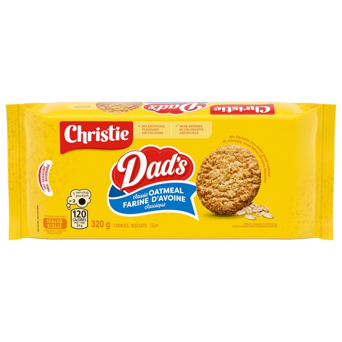 Christie Dad's Oatmeal Original Cookies 320 g, $1.72/100g