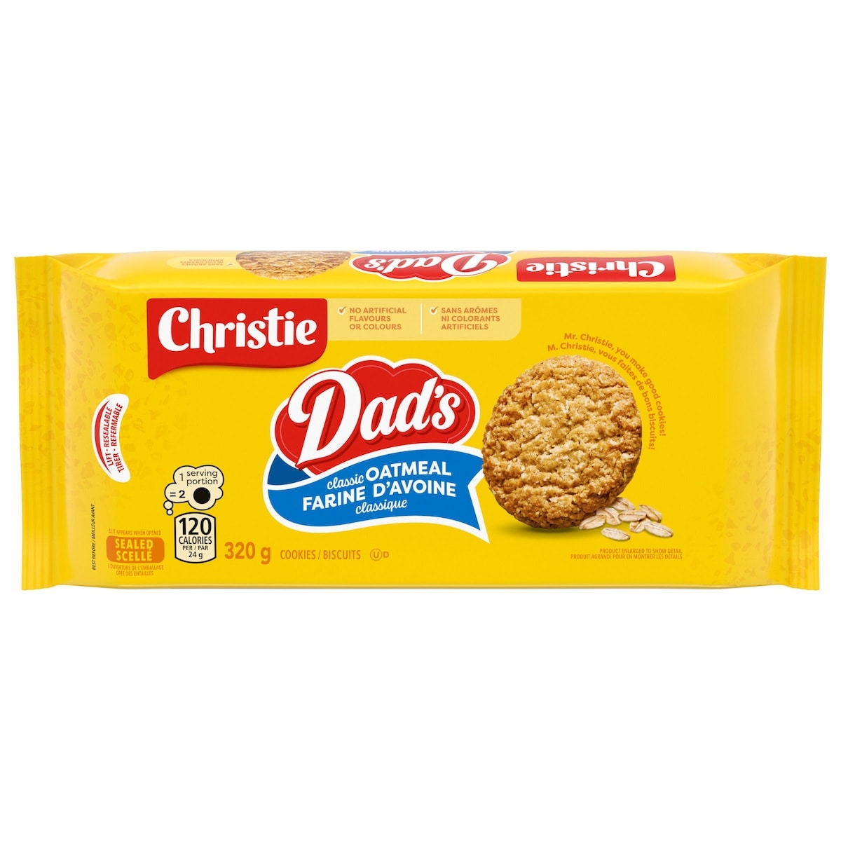 Christie Biscuits Dad’s farine d’avoine classique 320 g, 1,72 $/100g