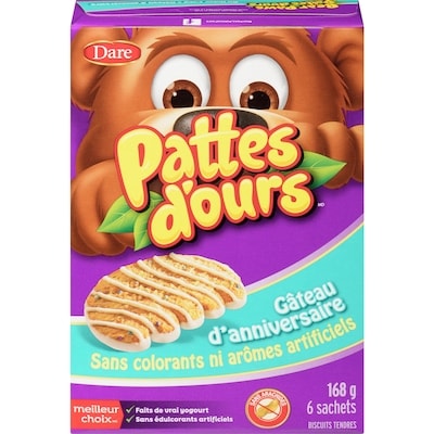 Dare Biscuits Pattes d’ours Gâteau d’anniversaire 168 g, 2,97 $/100g