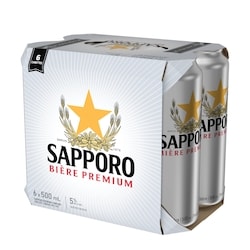 Sapporo Bière premium (Pièce d’identité requise au moment du ramassage) 6x500.0 ml, 5,09 $/100ml