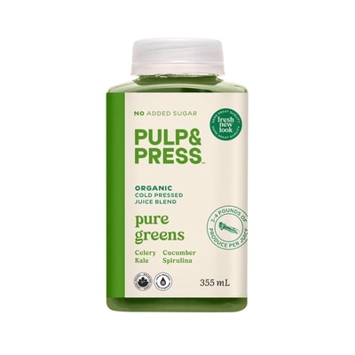 Pulp and Press Pure Greens - Cold Pressed Juice Blend 355 ml, $2.05/100ml