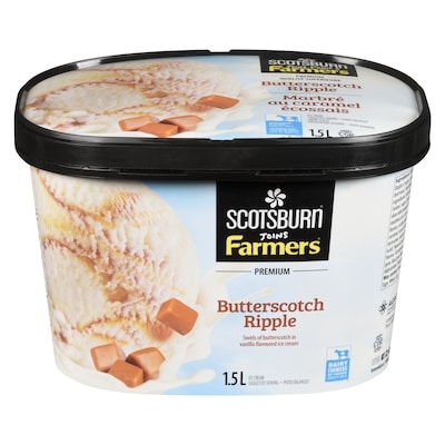 Scotsburn Premium Ice Cream, Butterscotch Ripple 1.5 l, $0.55/100ml