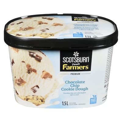 Scotsburn Premium Chocolate Chip Cookie Dough Ice Cream  1.5 l, $0.55/100ml