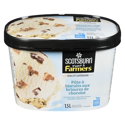 Scotsburn Crème glacée à la pâte à biscuits aux brisures de chocolat  Scotsburn 1.5 l, 0,55 $/100ml