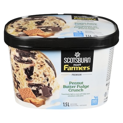 Scotsburn Premium Peanut Butter Fudge Crunch Ice Cream 1.5 l, $0.55/100ml