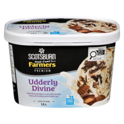 Scotsburn Premium Udderly Divine Ice Cream    1.5 l, $0.27/100ml