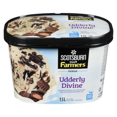 Scotsburn Premium Udderly Divine Ice Cream    1.5 l, $0.43/100ml