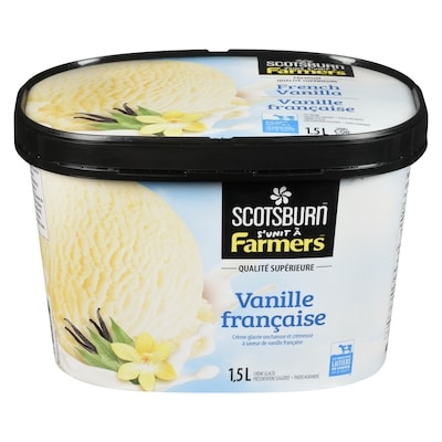 Scotsburn Crème glacée à la vanille française Scotsburn 1.5 l, 0,43 $/100ml
