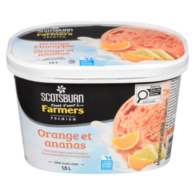 Scotsburn Crème glacée Premium à saveur d'Orange et Ananas 1.5 l, 0,55 $/100ml