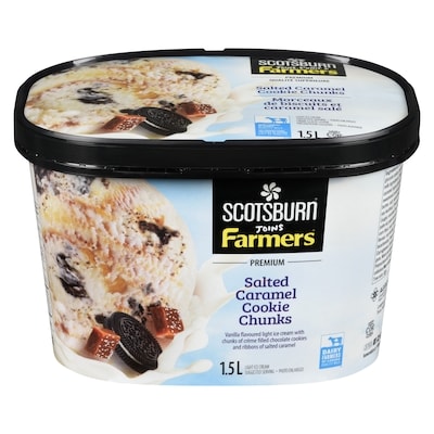 Scotsburn Premium Salted Caramel Cookie Chunks Ice Cream  1.5 l, $0.55/100ml