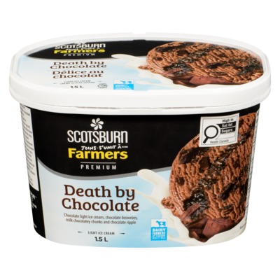 Scotsburn Premium Death By Chocolate Ice Cream   1.5 l, $0.55/100ml