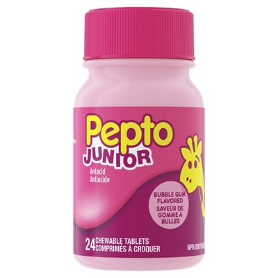 Pepto Bismol Comprimés à croquer Junior | Saveur de gomme à bulles | 24 comprimés à croquer 24 ea, 0,37 $/1ch