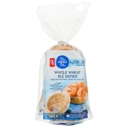 PC Blue Menu Blue Menu Whole Wheat English Muffins 342 g, $0.96/100g