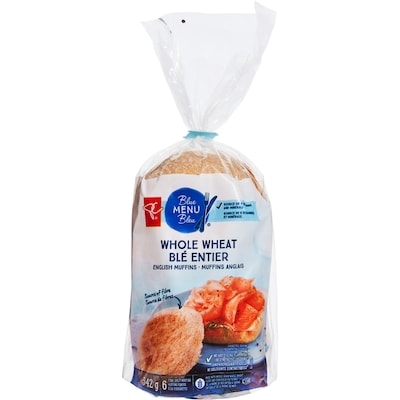 PC Menu Bleu Muffins anglais de blé entier Menu bleu 342 g, 1,02 $/100g