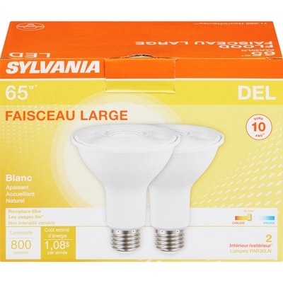 Sylvania Ampoule DEL, 10 ans, 9 W PAR30, blanc doux, VP2 1 ea, 9,50 $/1ch