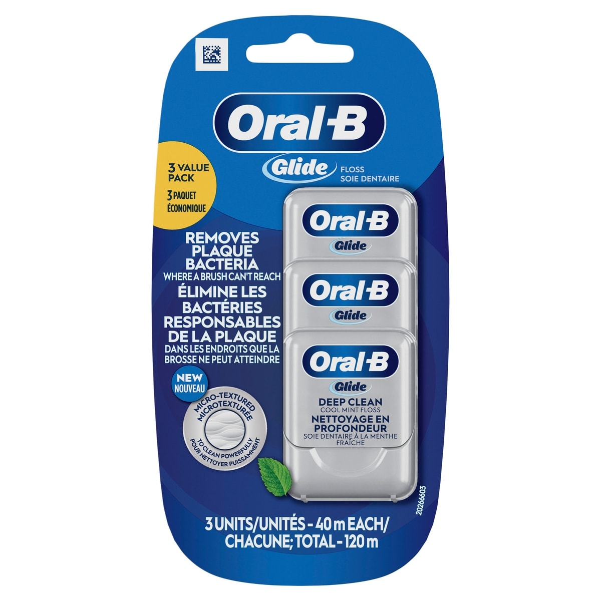 Oral-B Soie dentaire pour un nettoyage en profondeur à saveur de menthe Pro-santé 3 ea, 4,33 $/1ch