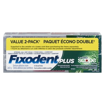 Fixodent Plus Scope Superior Hold Adhesive Creamtwin Pk. 114 g, $14.46/100g